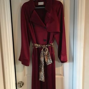 Scarlet ladies satiny trench coat - worn once!